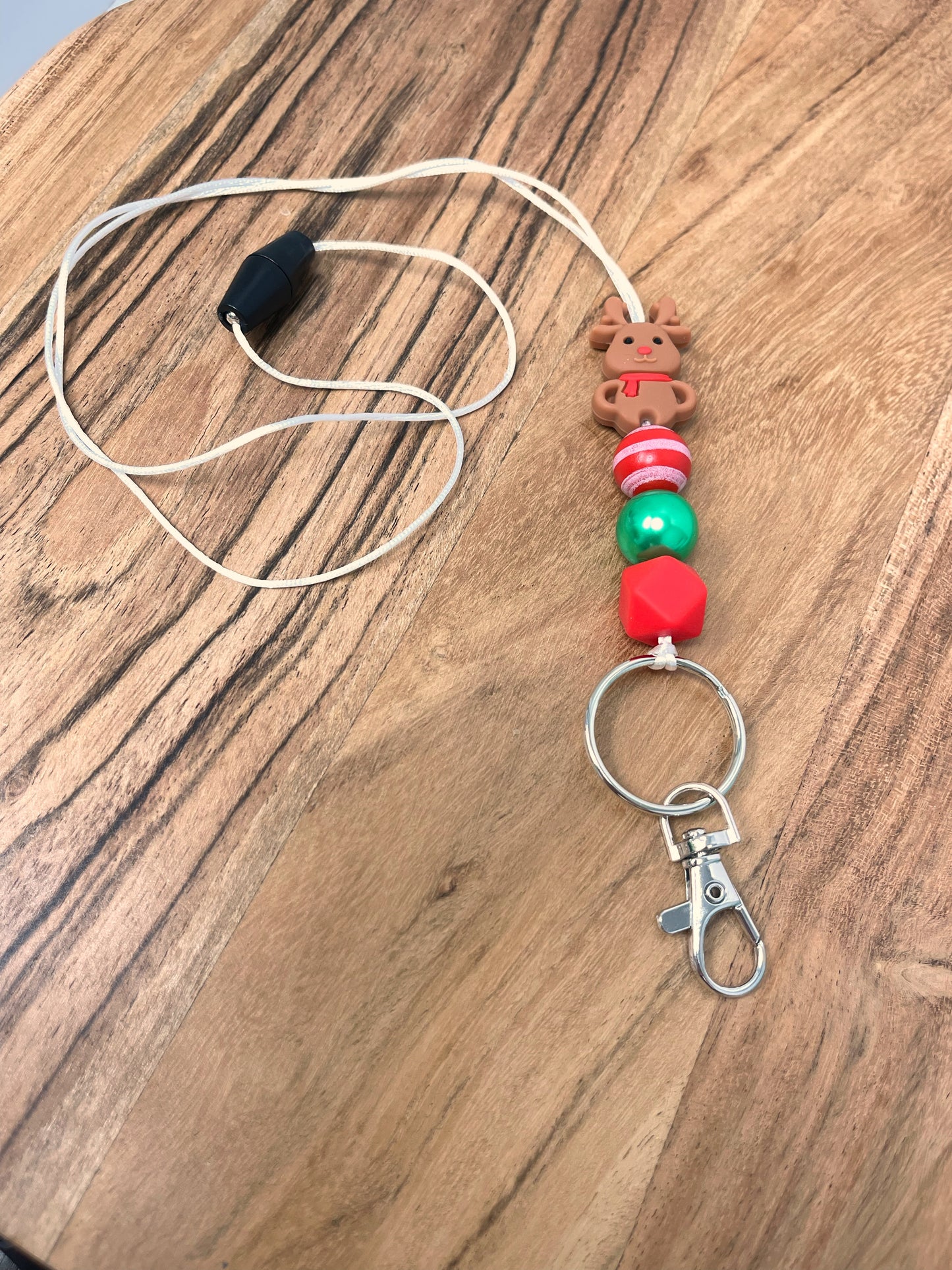 Reindeer Lanyard with Silicone Beads