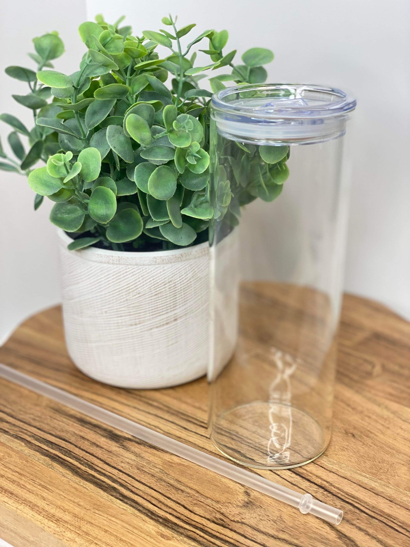 25 Oz Clear Glass Sublimation Tumbler with Clear Lid