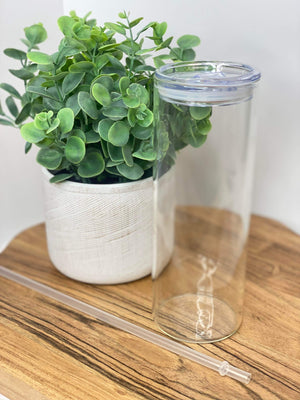 25 Oz Clear Glass Sublimation Tumbler with Clear Lid Case Deal!