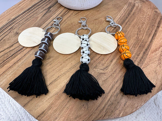 Sports Tassel KeyChain W/ Sublimation Disc