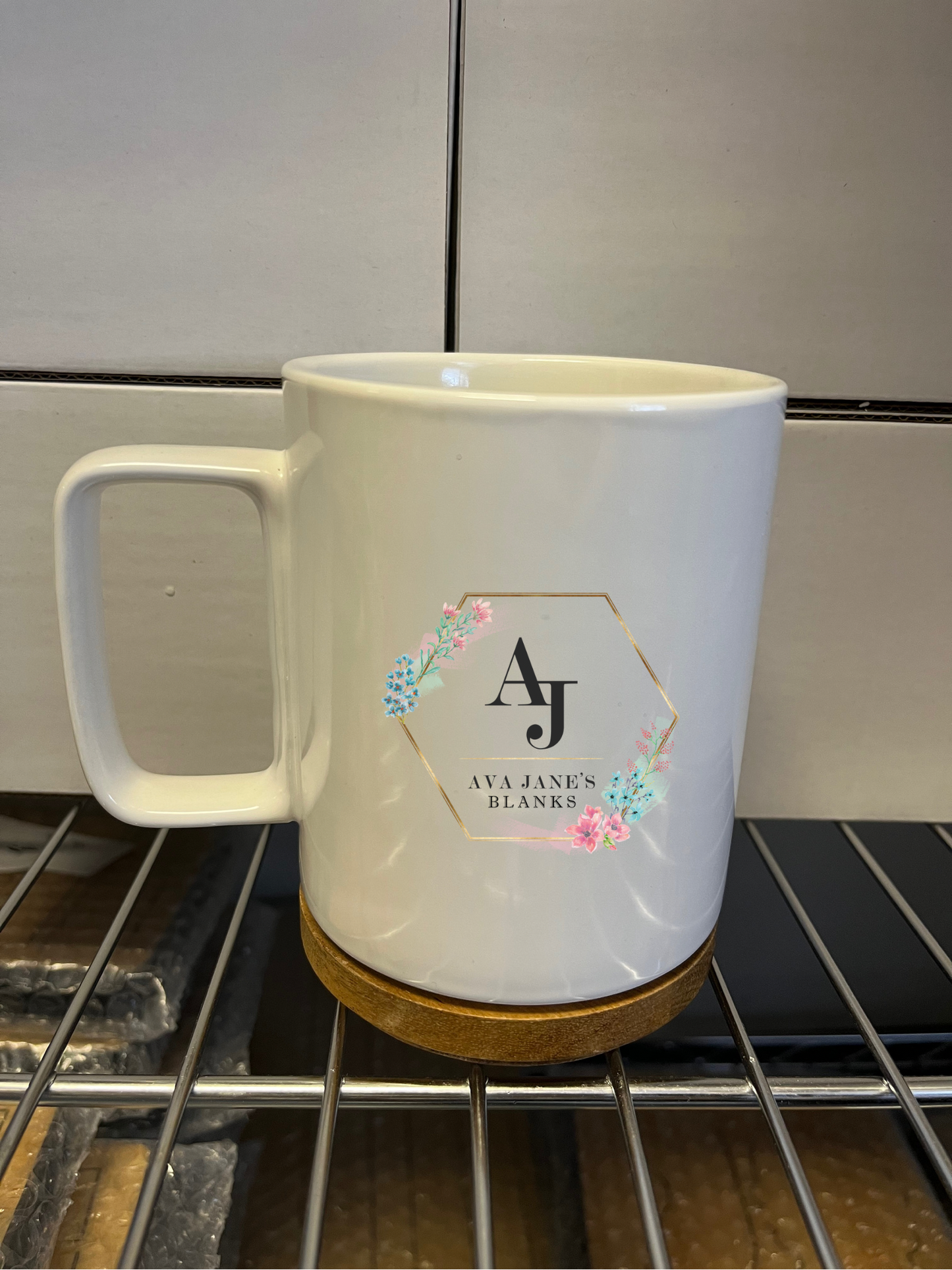 15 Oz Mug with Acacia Wood Lid/Coaster
