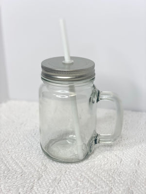 15 Oz Glass Mason Jars w/ Handles