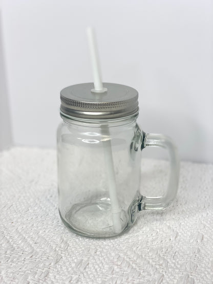 15 Oz Glass Mason Jars w/ Handles