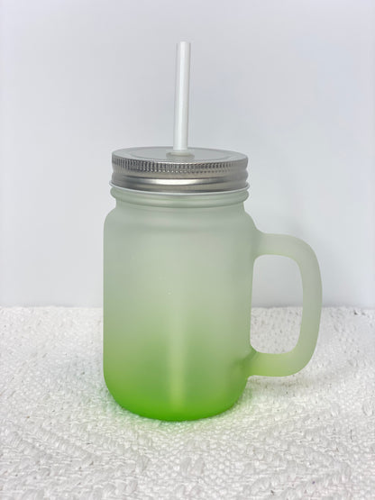 Ombre Glass Mason Jars w/ Handle