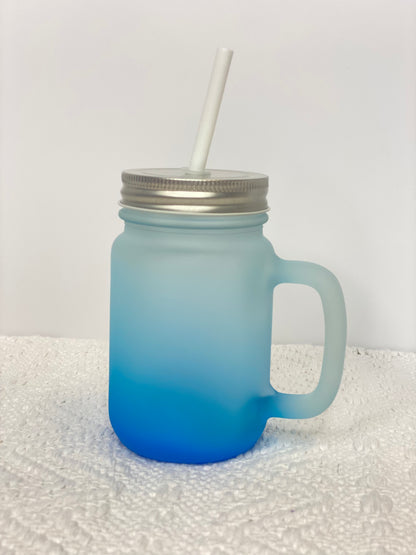 Ombre Glass Mason Jars w/ Handle