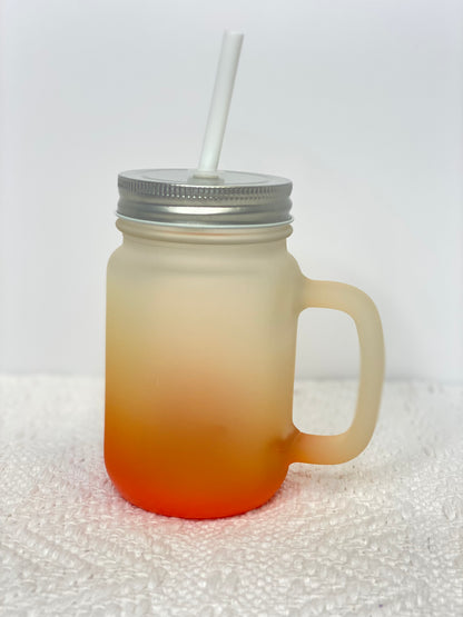 Ombre Glass Mason Jars w/ Handle