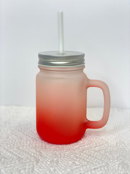 Ombre Glass Mason Jars w/ Handle