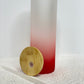 Ombre Colored 25 Oz Frosted Glass Tumbler w/ Bamboo Lid