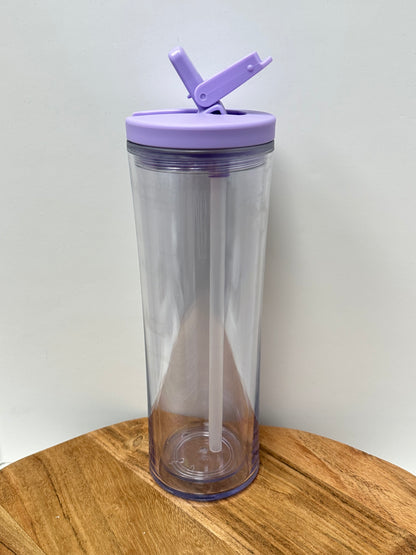 Snow Globe 20 oz Flip Top Water Bottles - W/ PreDrilled Hole and Plug!