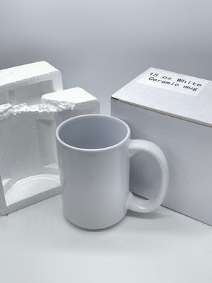 15 Oz White Sublimation Mug