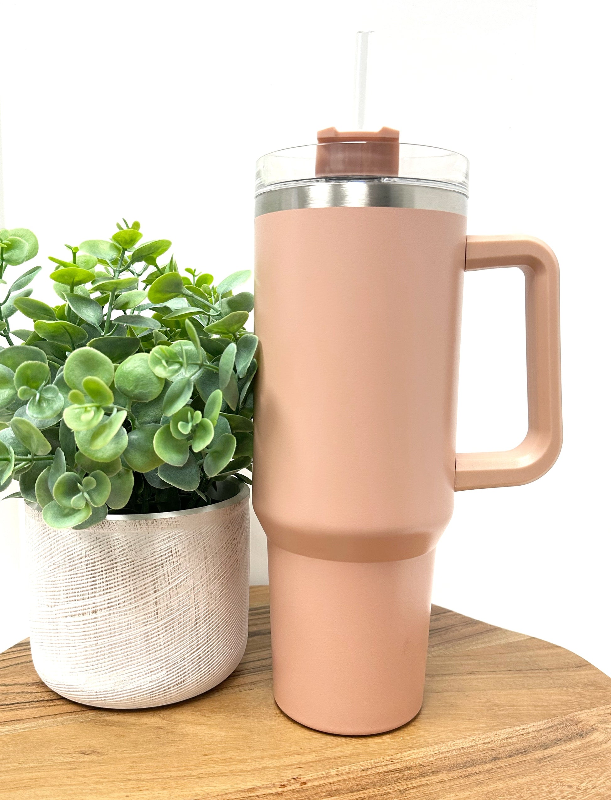 40 Oz Matte Handle Tumbler - Mocha Brown