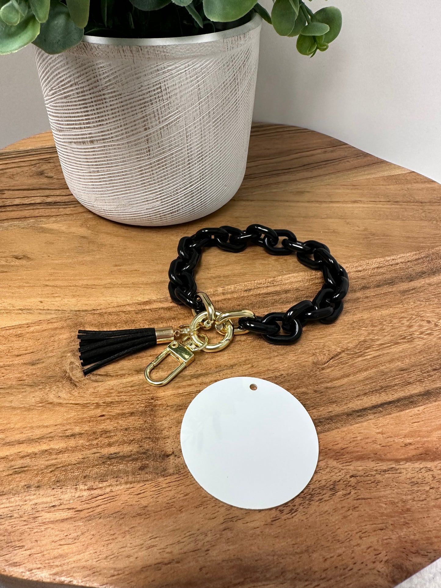 Chain Link Wristlet KeyChain W/ Sublimation Disc