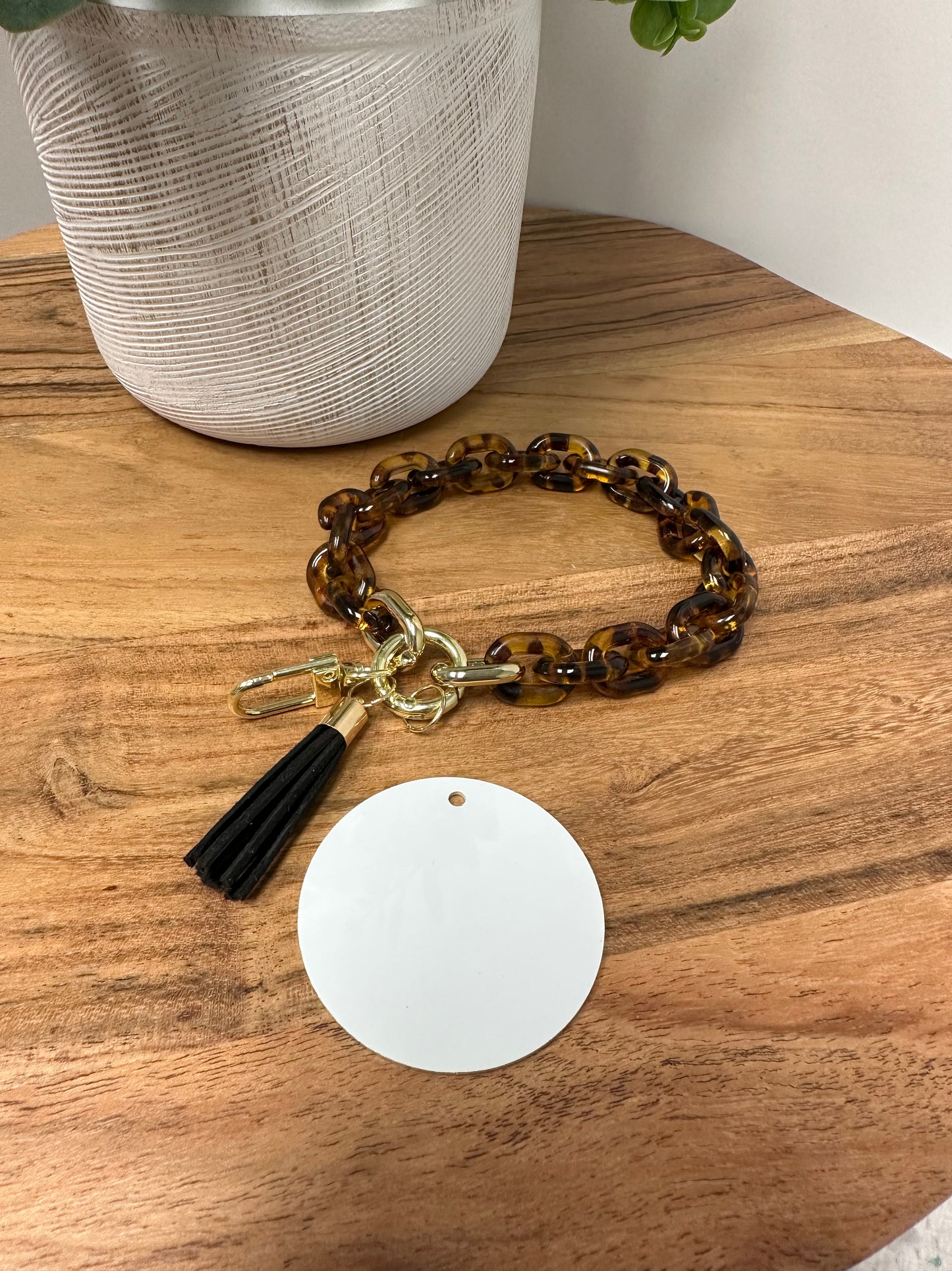 Chain Link Wristlet KeyChain W/ Sublimation Disc
