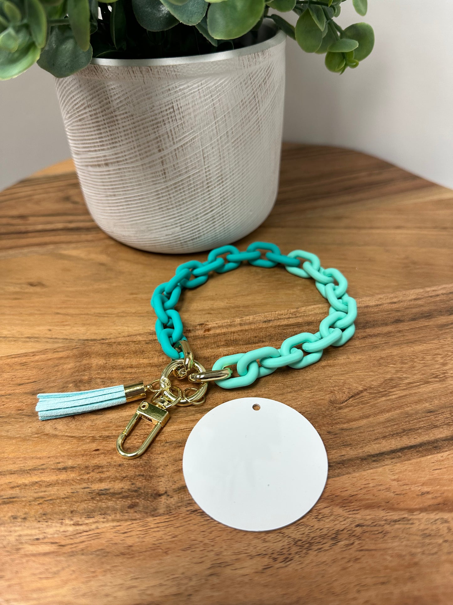 Chain Link Wristlet KeyChain W/ Sublimation Disc