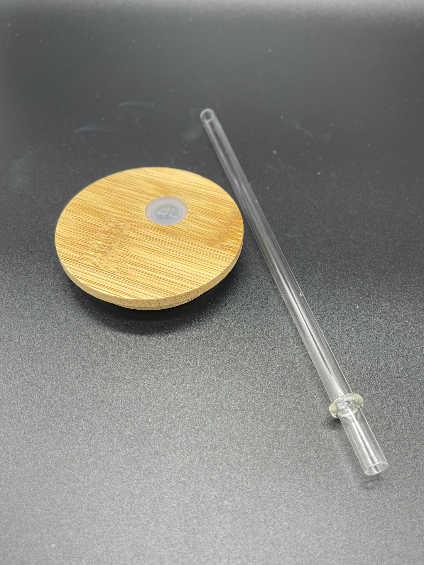 Bamboo Replacement Lid & Straw ONLY for 16 Oz Glass Cans