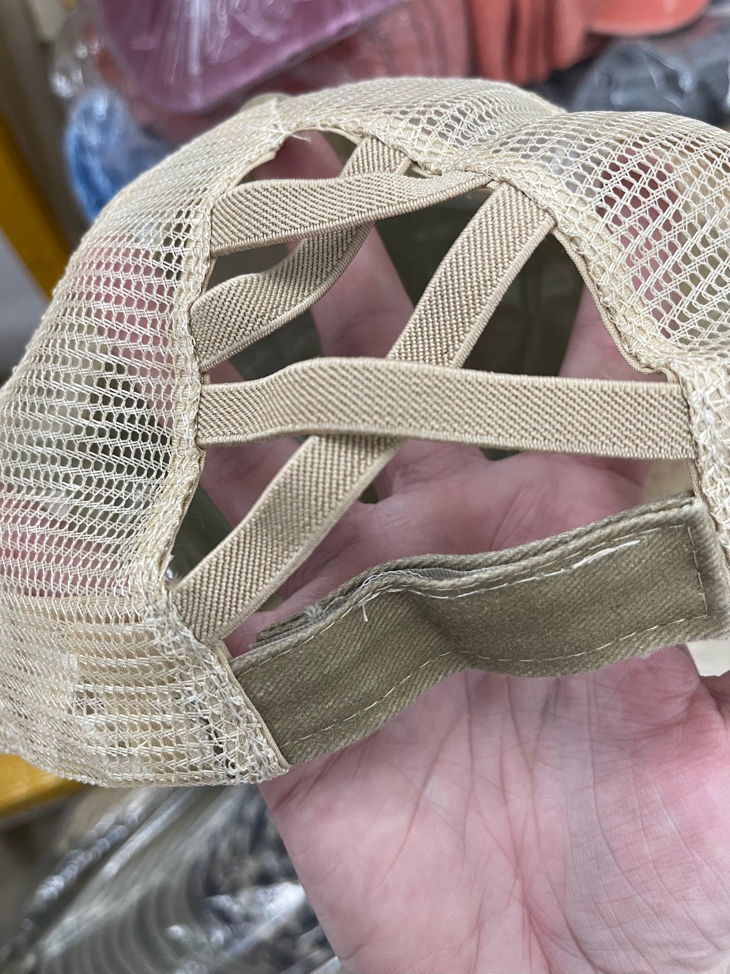 Criss Cross Back Distressed Hat