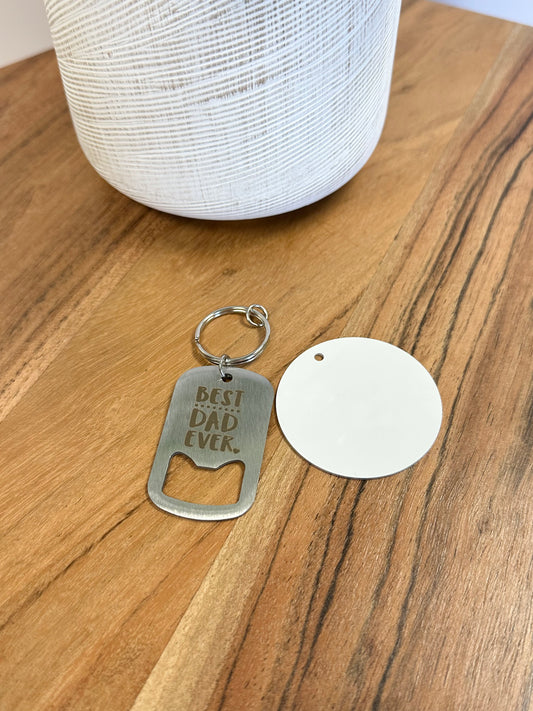 Best Dad Ever Stainless Metal Bottle Opener Keychain
