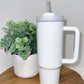 30oz Sublimation Tumbler White w/ V2 White Handle