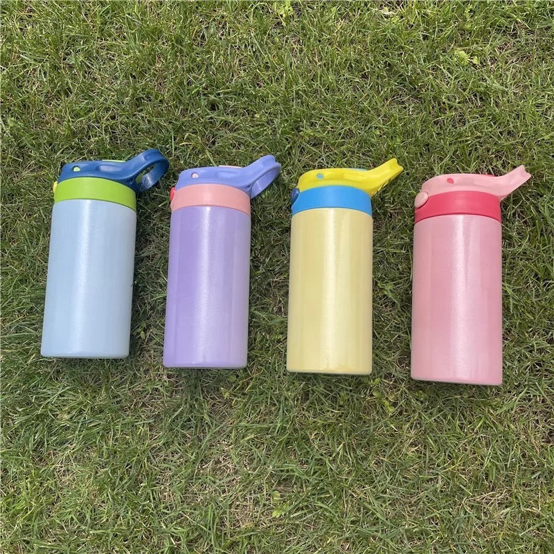 Kids UV/GLOW 12 Oz Dual Color Flip Top Bottles - Straight