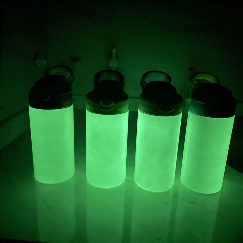 Kids UV/GLOW 12 Oz Dual Color Flip Top Bottles - Straight