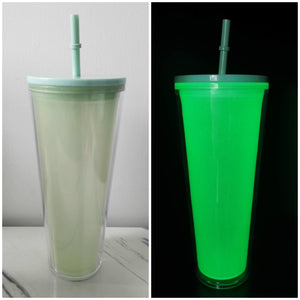 GLOW Snow Globe 24 Oz Tumblers - W/ PreDrilled Holes!