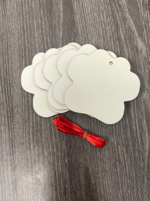 MDF Paw Print Ornament - 5 Pack