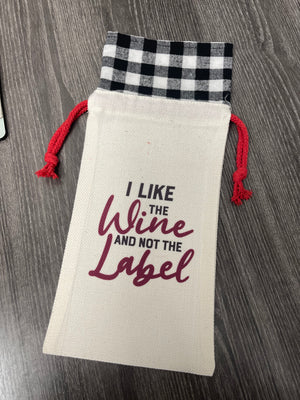 Plaid Linen Wine Bottle Holder