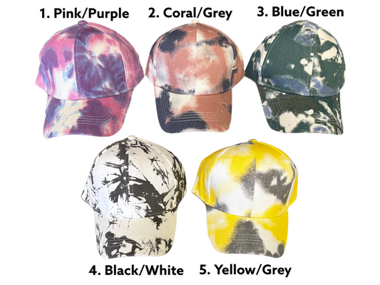 Tie Dye Cotton Criss Cross Back Hat