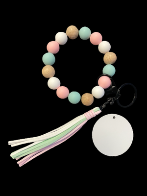 Sherbet Bracelet KeyChain W/ Aluminum Disc