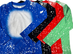 Long Sleeve Faux Bleach Kids Unisex Shirt