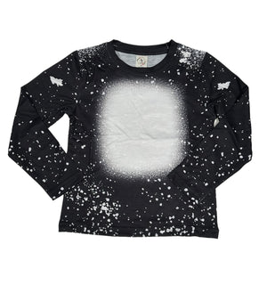 Long Sleeve Faux Bleach Kids Unisex Shirt