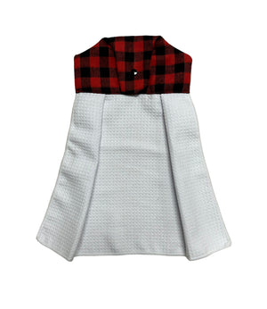 Hanging Buffalo Plaid Waffle Towel