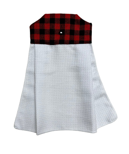 Hanging Buffalo Plaid Waffle Towel