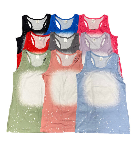 Bleached Women's Scrunched Back Tank Tops