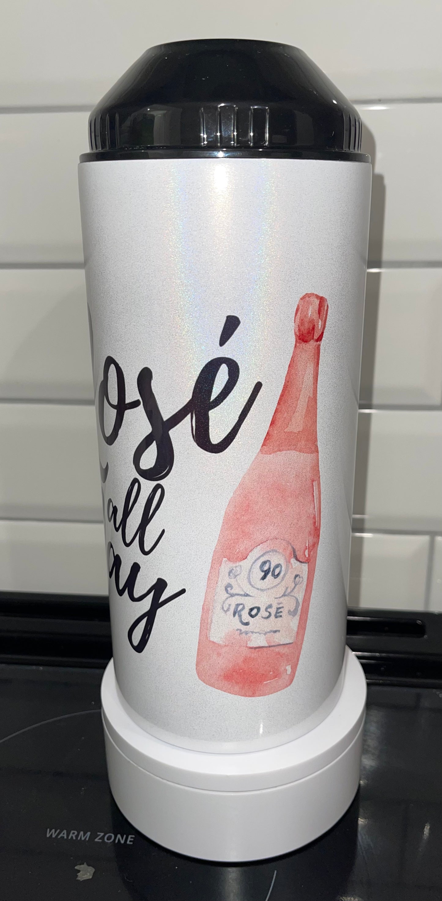 Wine Bottle Holder - White Shimmer Sublimation