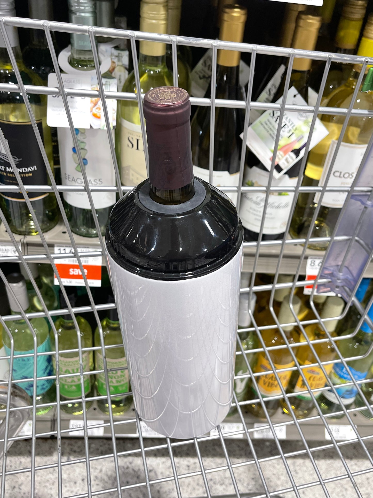 Wine Bottle Holder - White Shimmer Sublimation