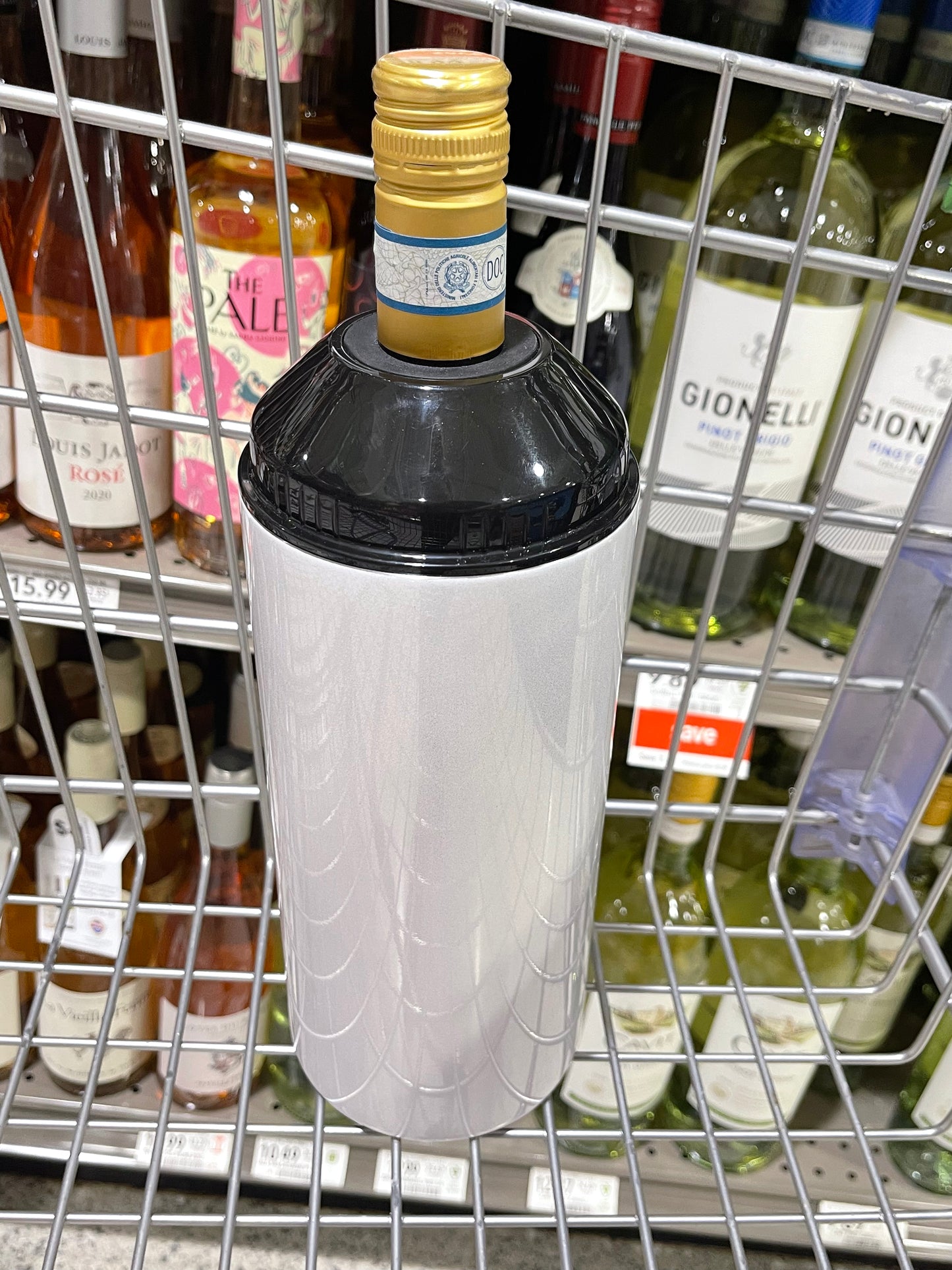 Wine Bottle Holder - White Shimmer Sublimation